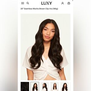 Luxy 20" Seamless Mocha Brown Clip-In Hair Extensions